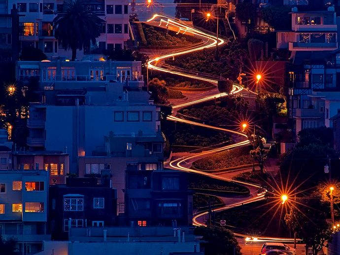 Самая извилистая улица в мире: Lombard Street
