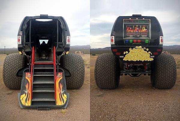 Дверь в самом длинном монстр-траке Sin City Hustler который создан Big Toyz Racing